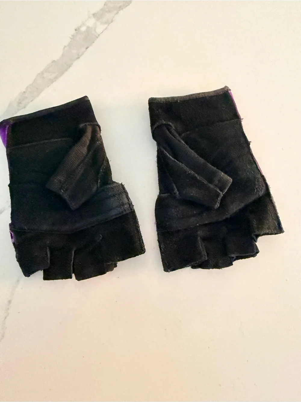 Champion Purple and Black Half-Finger Workout Gloves